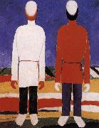 Kasimir Malevich Two men portrait oil painting